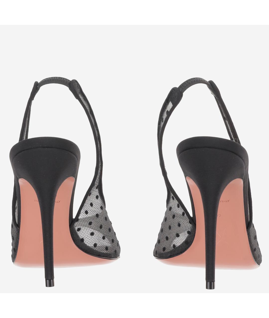 Amina Muaddi Черные текстильные туфли, фото 3