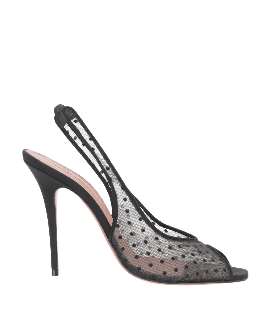 Amina Muaddi Черные текстильные туфли, фото 1