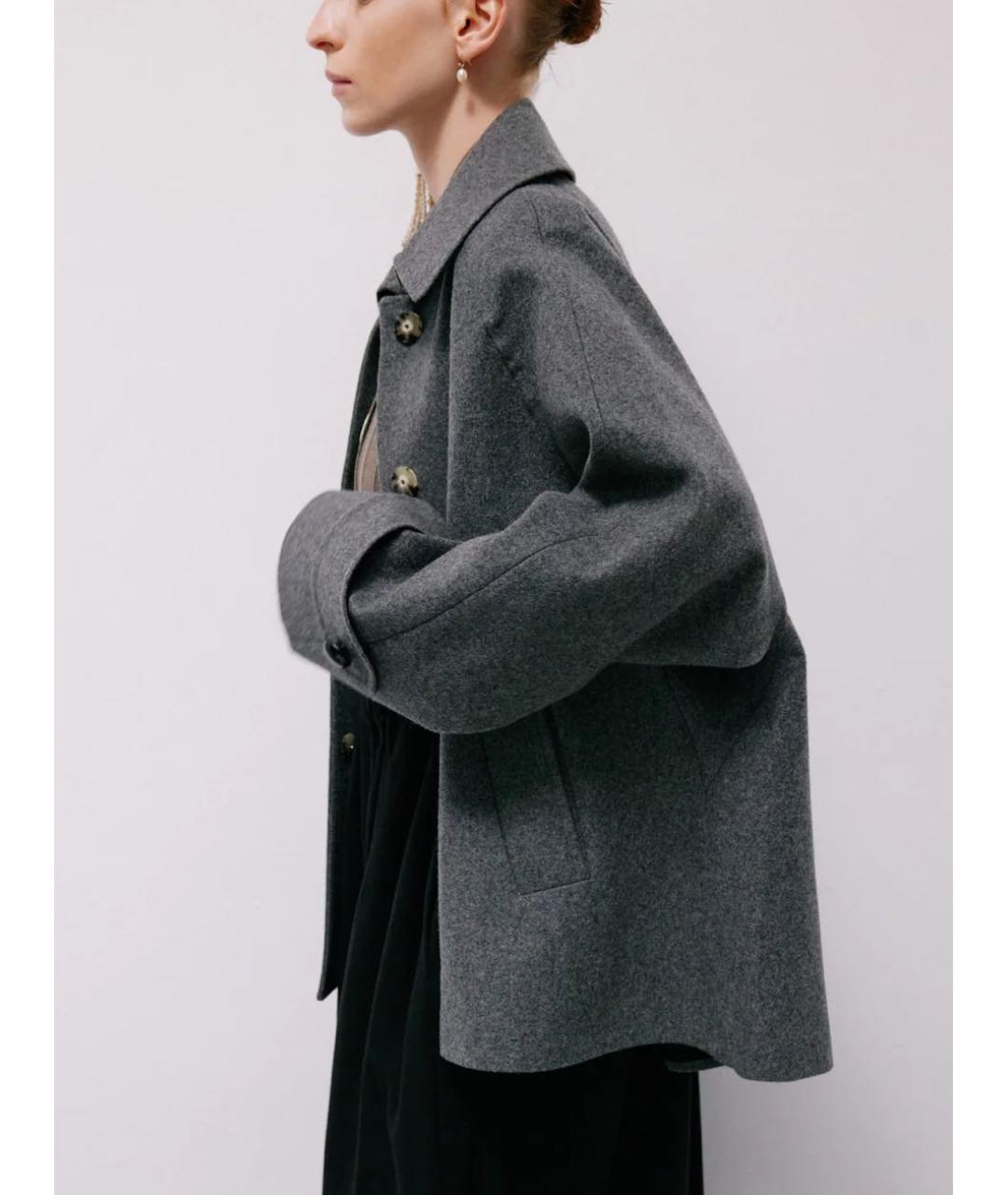 MAX MARA Антрацитовое шерстяное пальто, фото 3