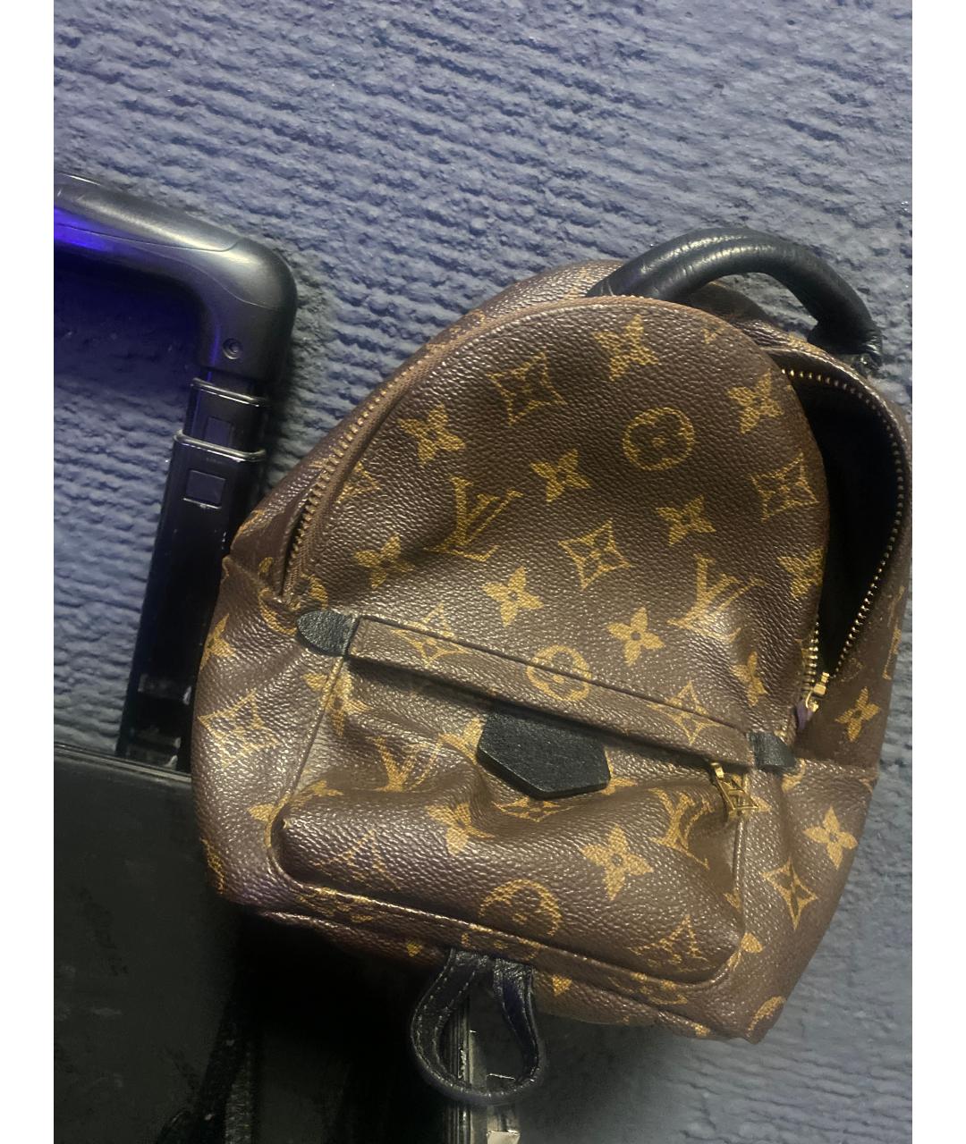 LOUIS VUITTON Коричневый кожаный рюкзак, фото 8