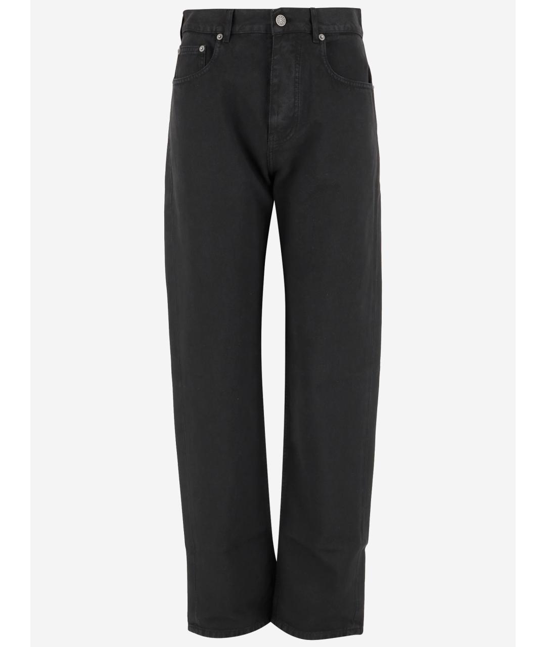 PHOEBE PHILO Черные хлопковые прямые брюки, фото 4