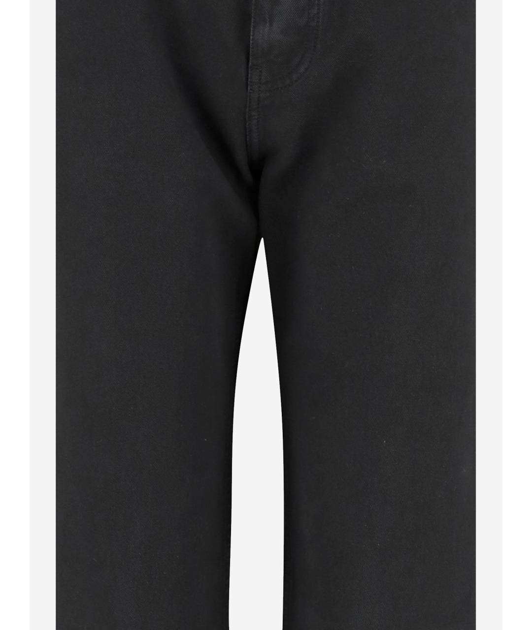 PHOEBE PHILO Черные хлопковые прямые брюки, фото 3