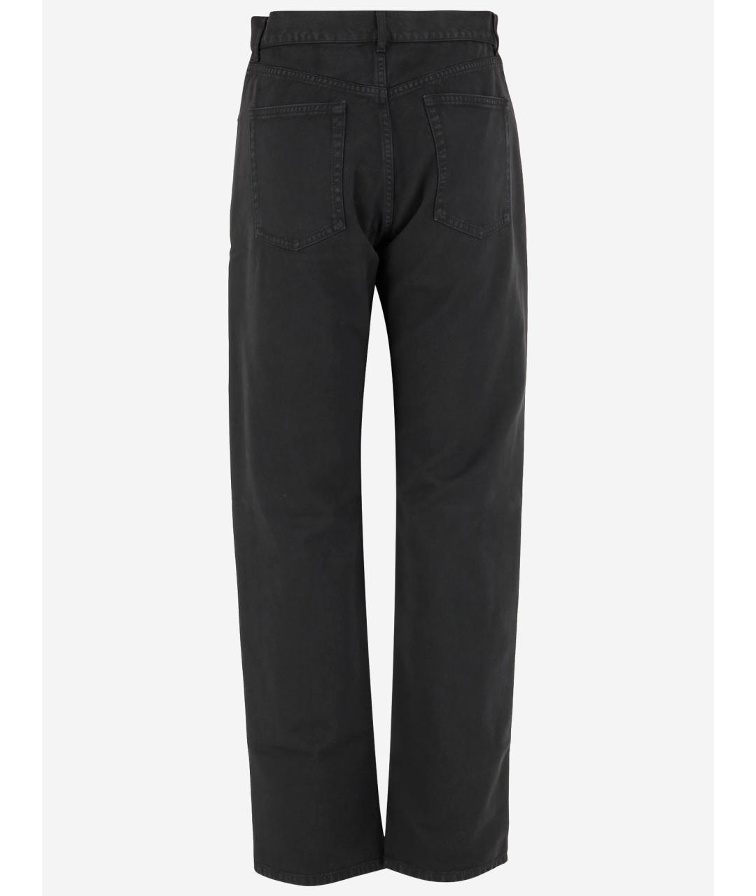 PHOEBE PHILO Черные хлопковые прямые брюки, фото 2