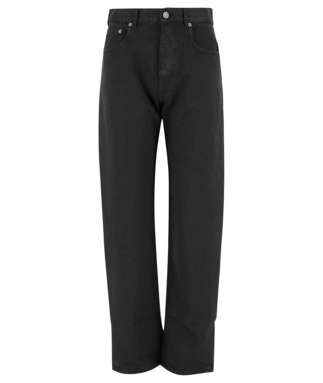 PHOEBE PHILO Черные хлопковые прямые брюки, фото 1