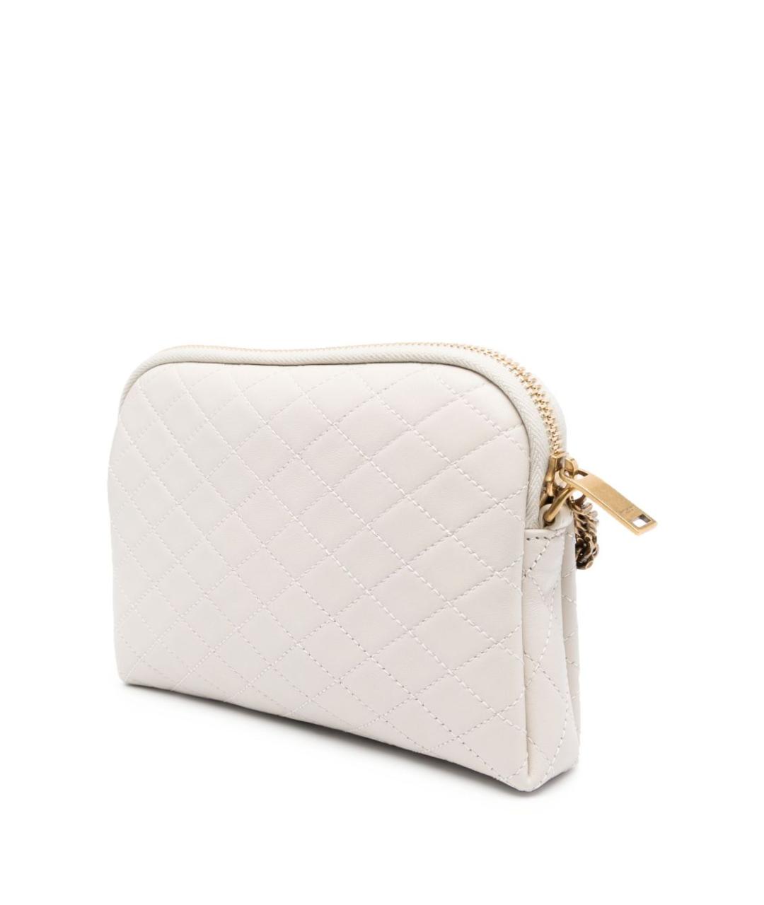 SAINT LAURENT Белая кожаная сумка через плечо, фото 2