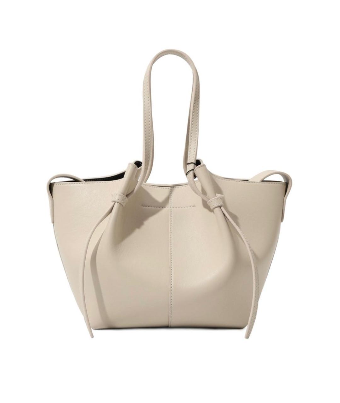 YUZEFI Белая кожаная сумка через плечо, фото 3