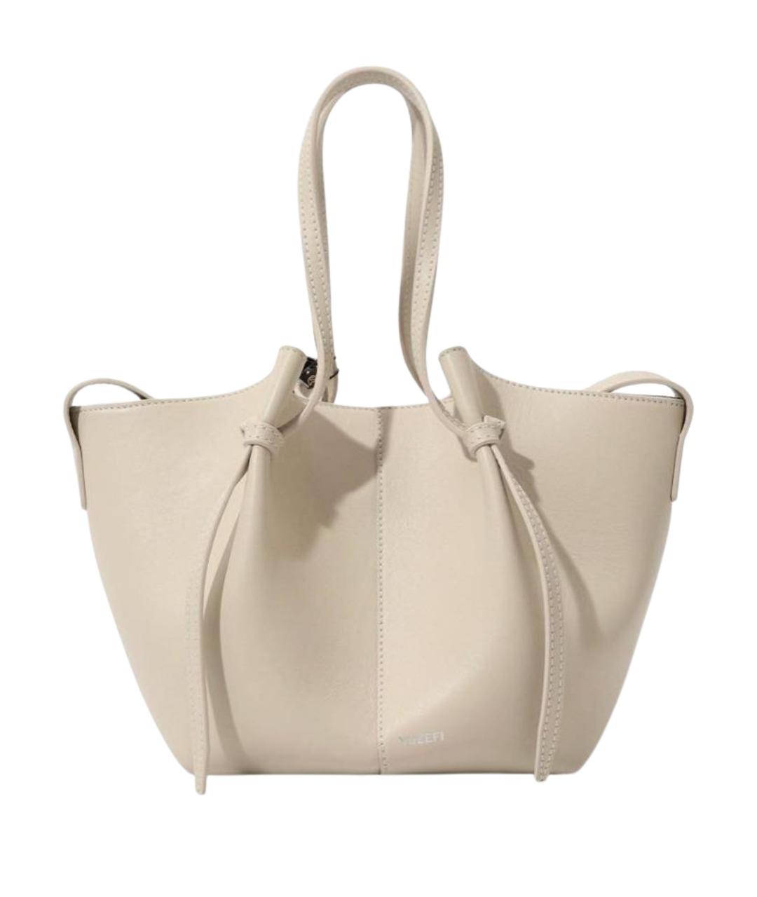 YUZEFI Белая кожаная сумка через плечо, фото 1