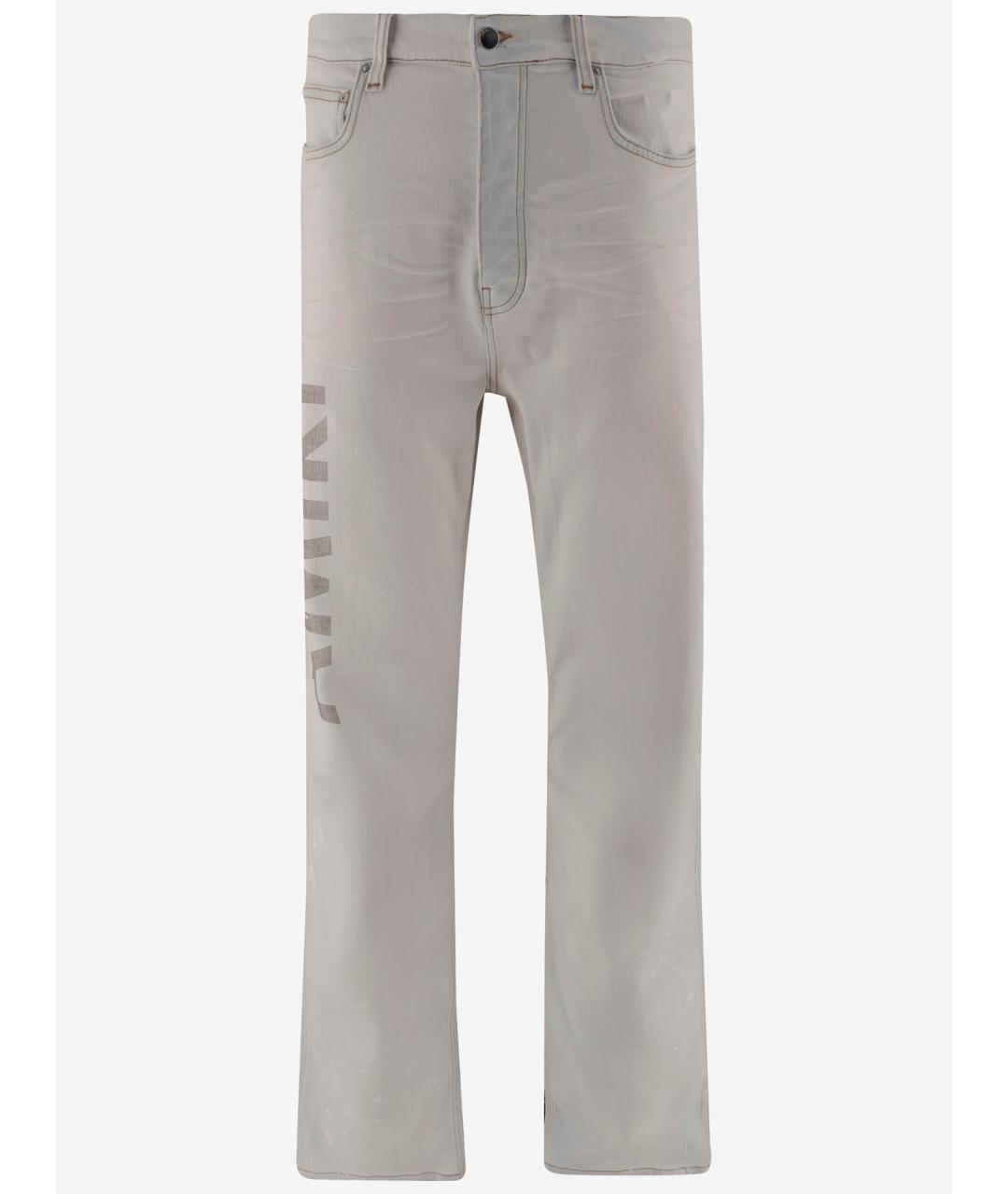 AMIRI Серые хлопковые прямые джинсы, фото 4