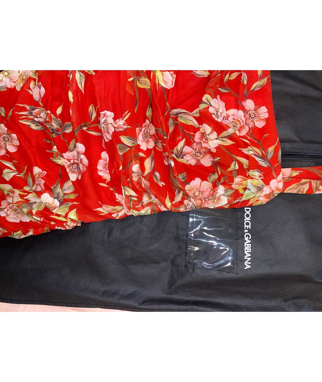 DOLCE&GABBANA Красное шелковое коктейльное платье, фото 4