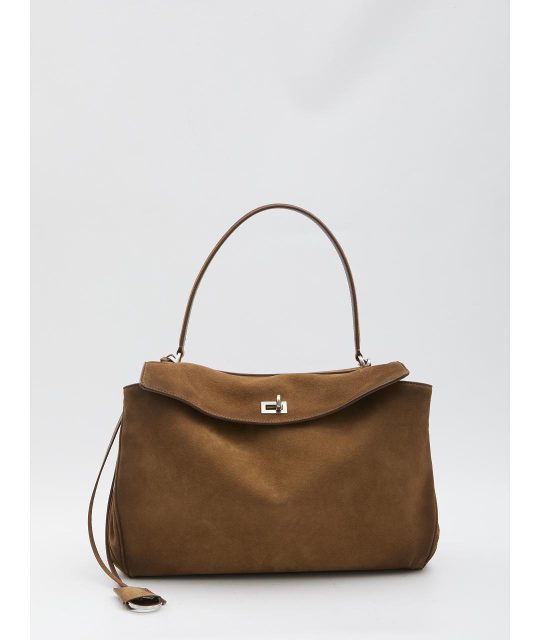 BALENCIAGA Коричневая кожаная сумка тоут, фото 3