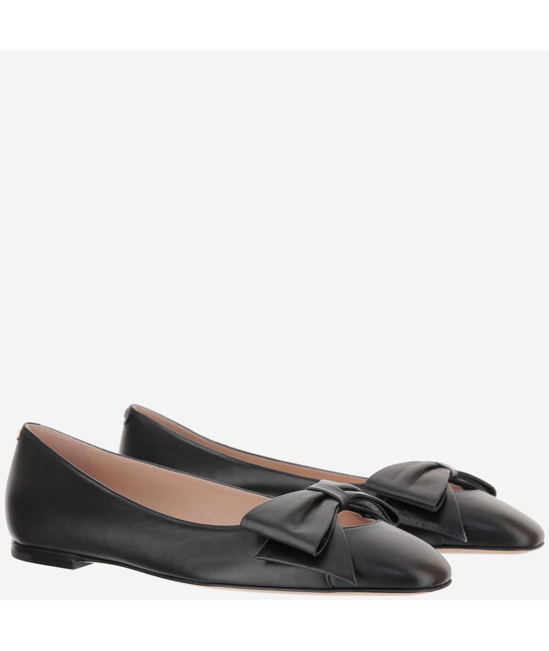 VALENTINO Черные кожаные балетки, фото 3