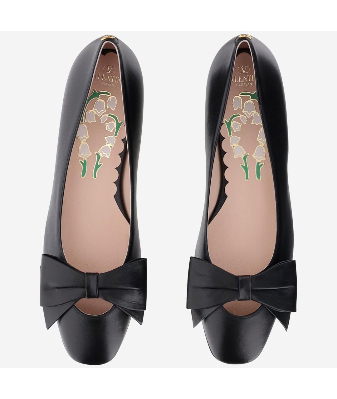 VALENTINO Черные кожаные балетки, фото 2