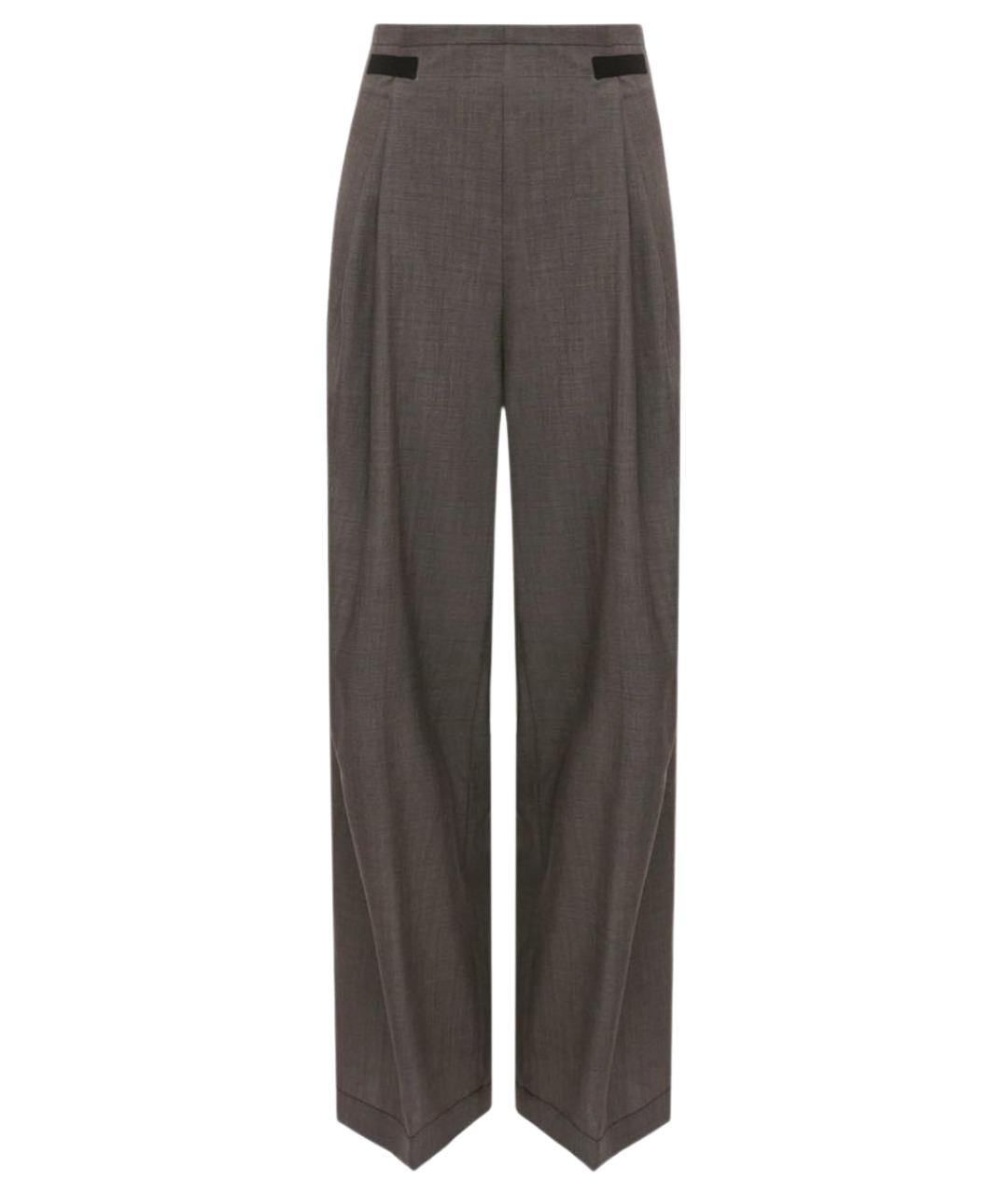 MAX MARA Серые шерстяные брюки широкие, фото 1