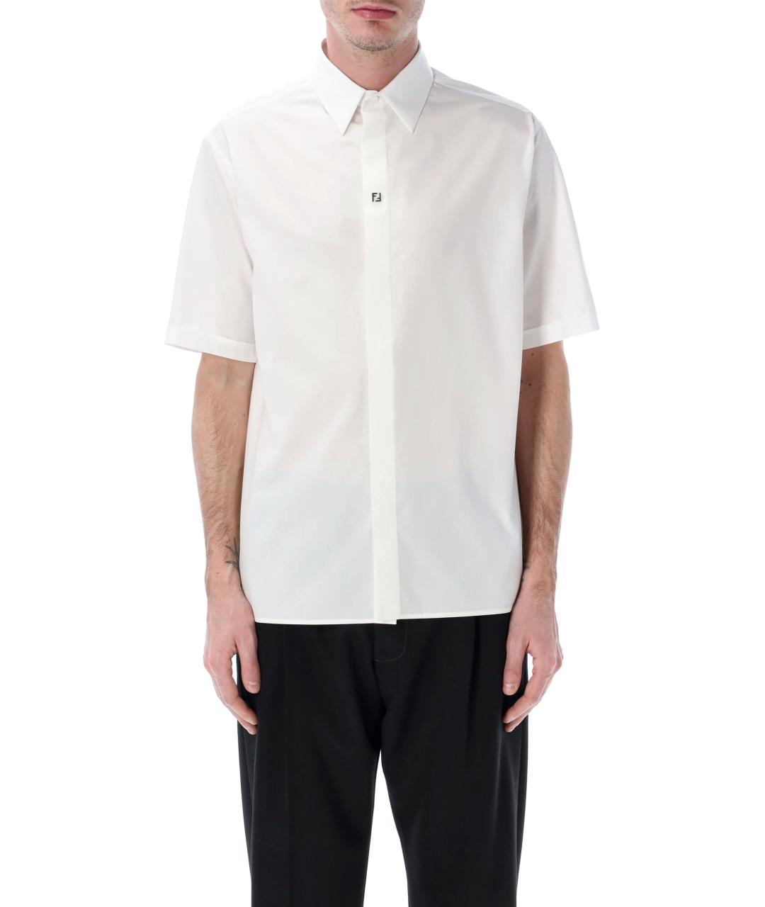 FENDI Белая хлопковая кэжуал рубашка, фото 1