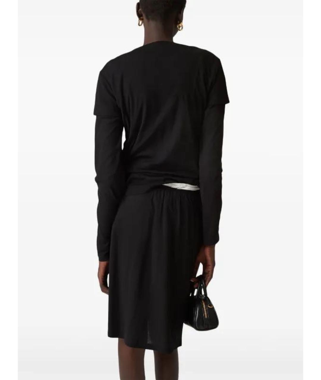 MIU MIU Черная хлопковая юбка миди, фото 3