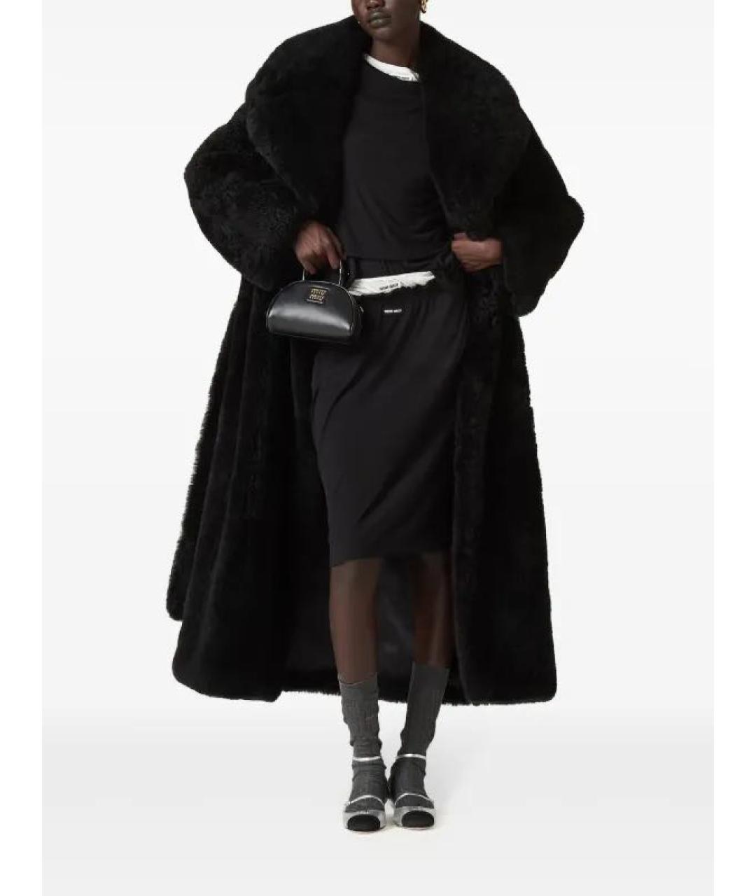 MIU MIU Черная хлопковая юбка миди, фото 4