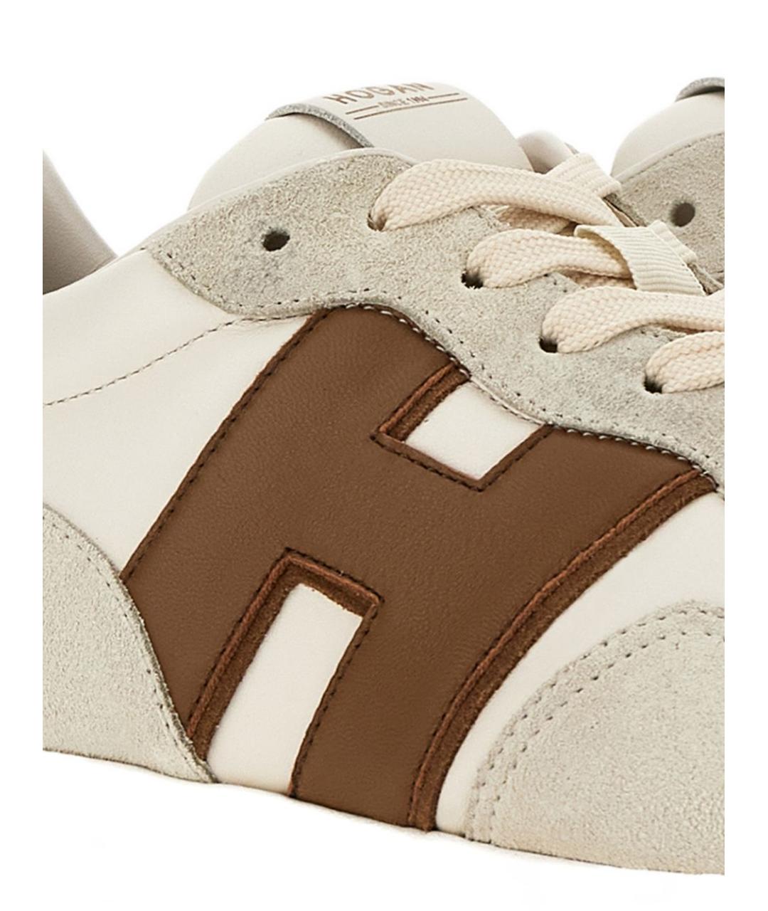 HOGAN Белые замшевые низкие кроссовки / кеды, фото 4