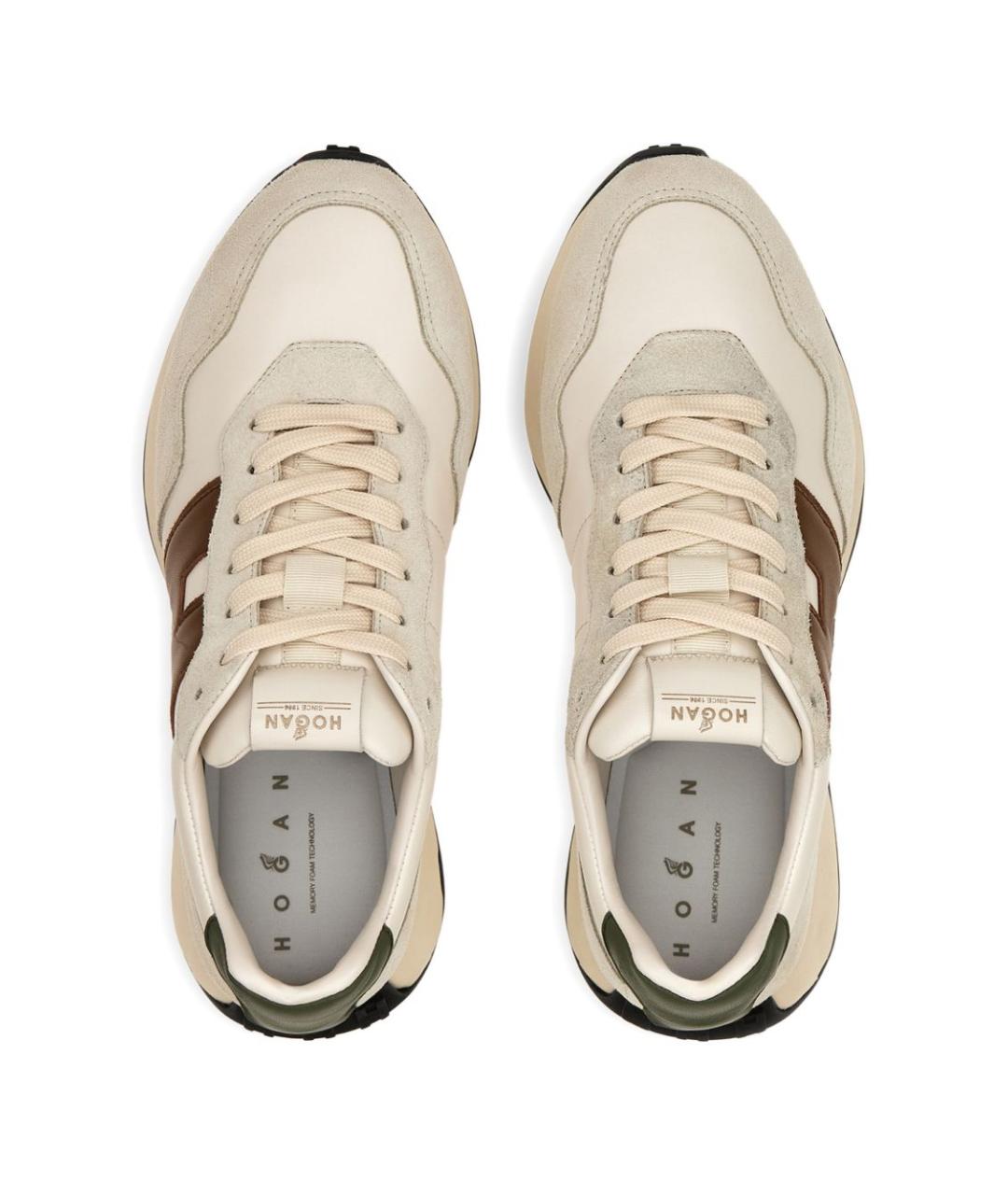 HOGAN Белые замшевые низкие кроссовки / кеды, фото 2