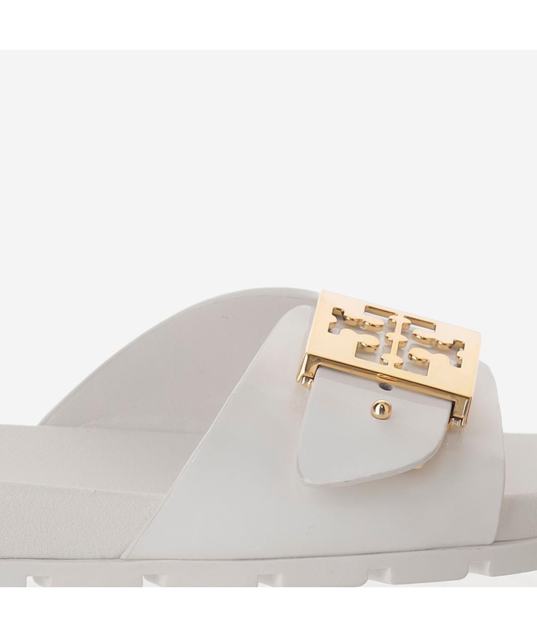 TORY BURCH Белые кожаные шлепанцы, фото 5