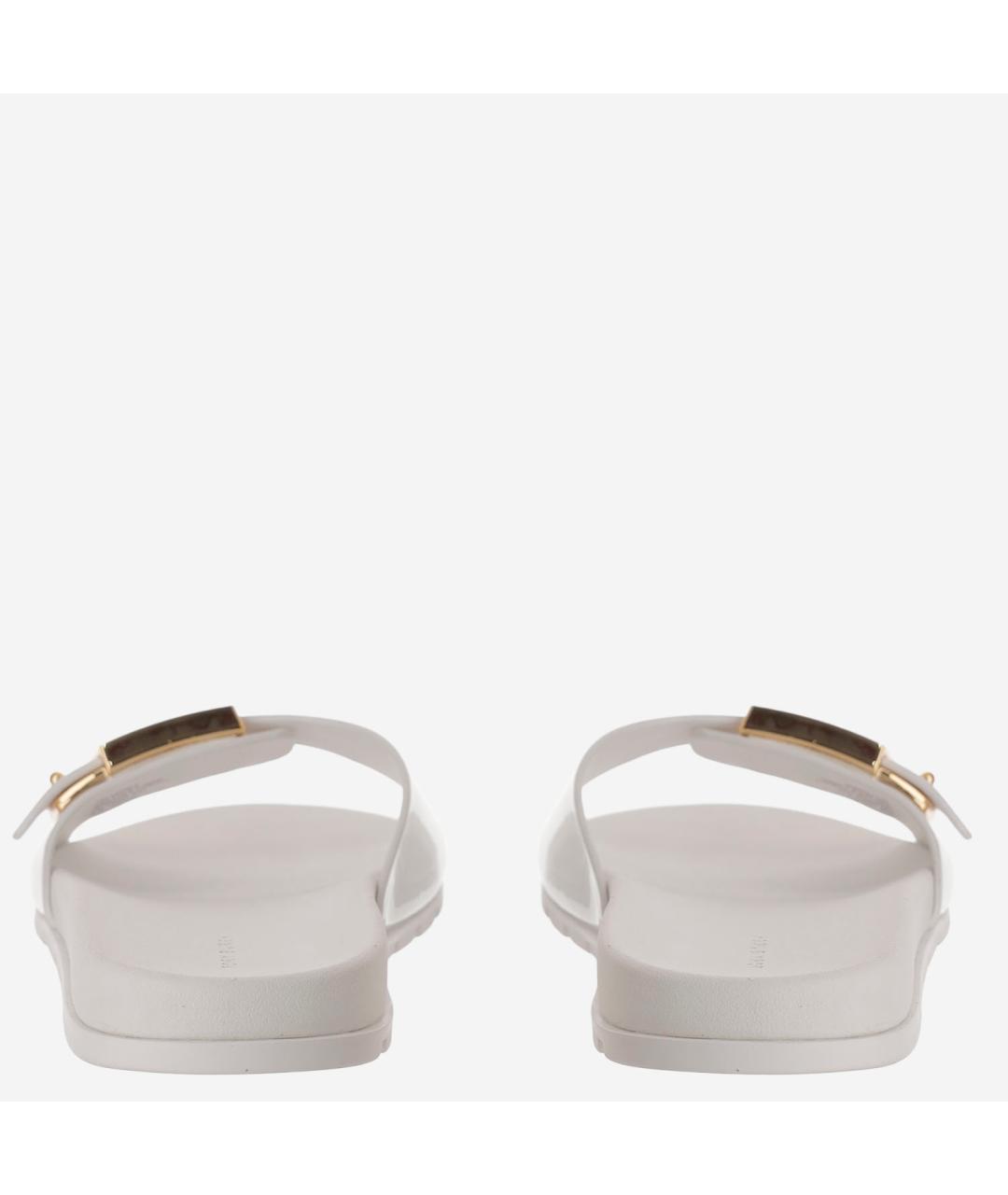 TORY BURCH Белые кожаные шлепанцы, фото 3