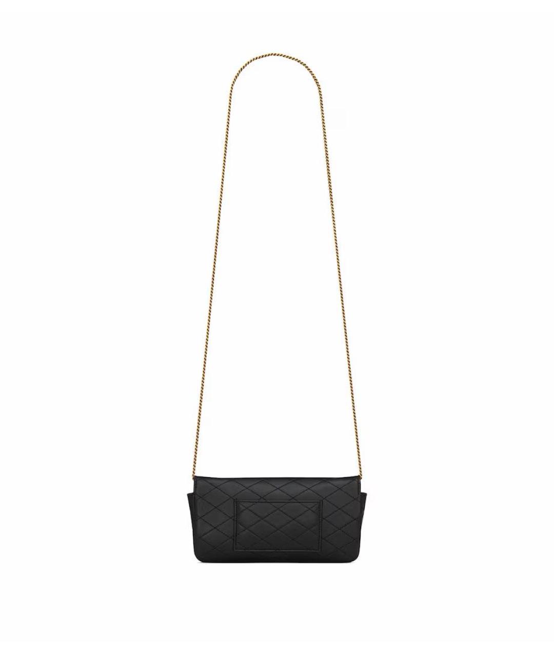 SAINT LAURENT Черная кожаная сумка через плечо, фото 3