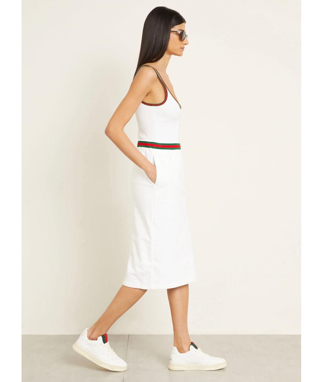 GUCCI Белая хлопковая юбка миди, фото 4