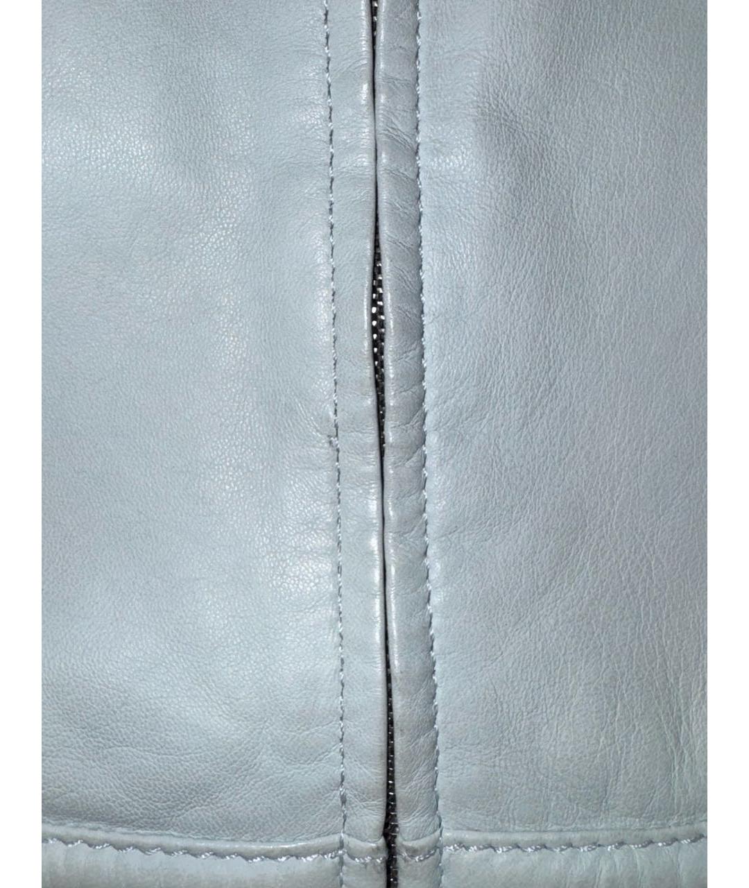 GIORGIO ARMANI Голубой кожаный жилет, фото 5