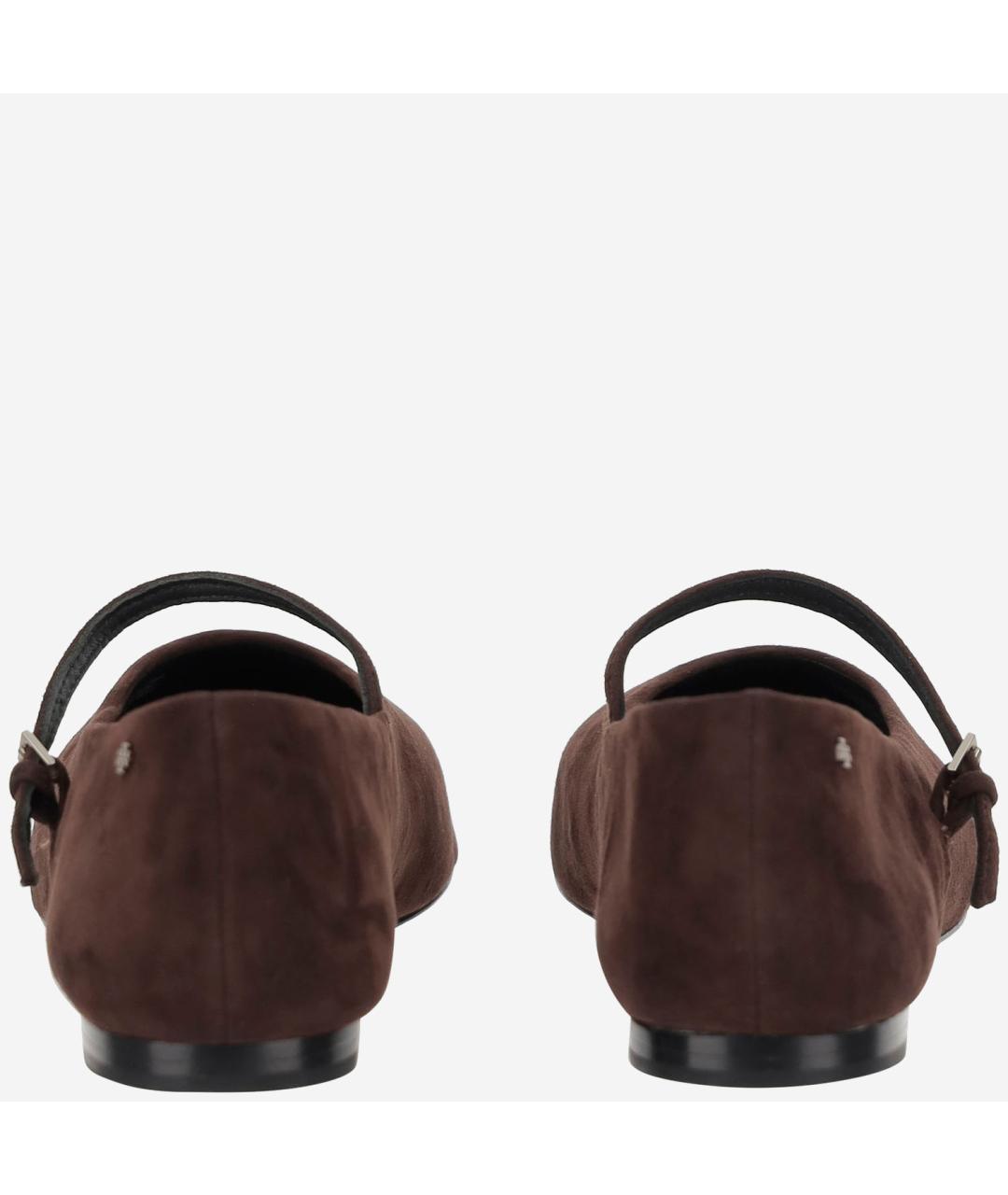 TORY BURCH Коричневые замшевые балетки, фото 4