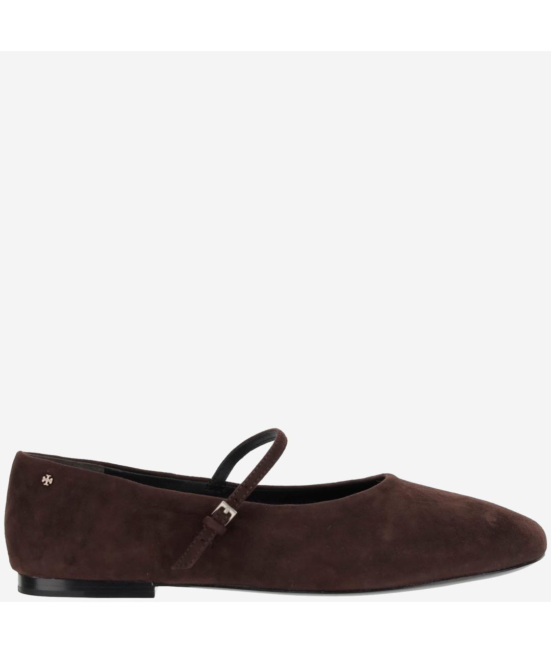 TORY BURCH Коричневые замшевые балетки, фото 6