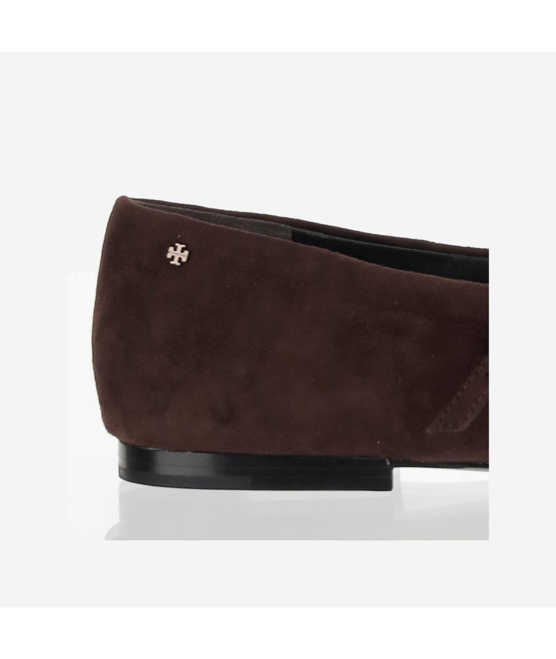 TORY BURCH Коричневые замшевые балетки, фото 5