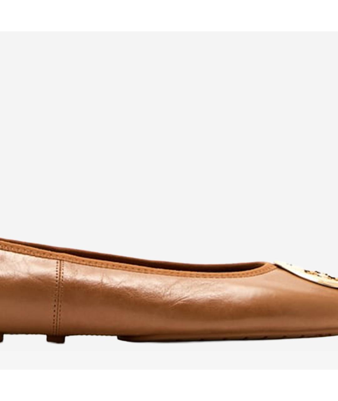 TORY BURCH Коричневые кожаные балетки, фото 4