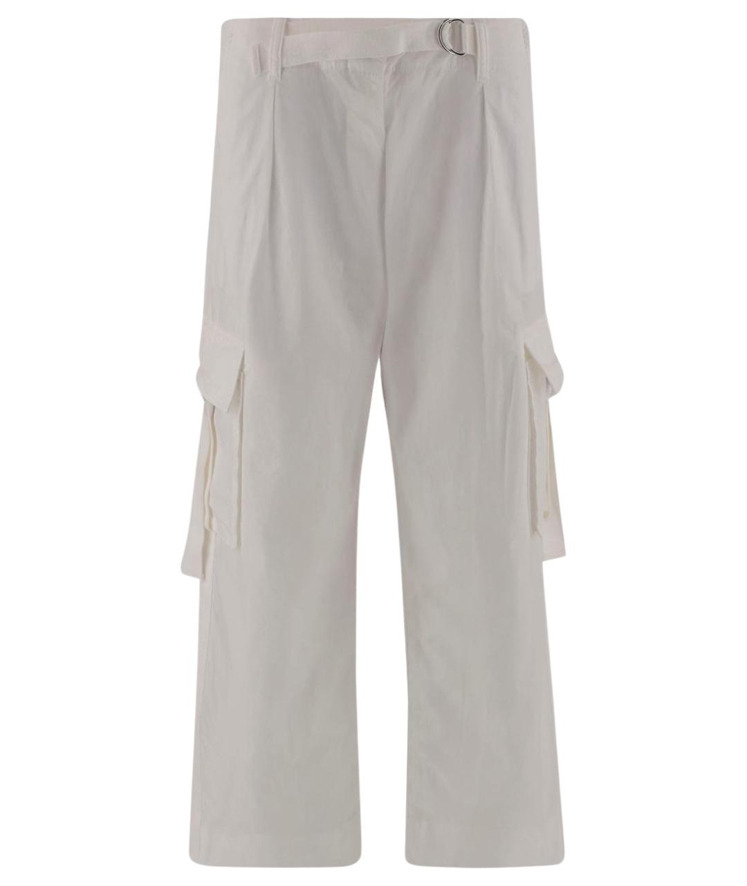 TORY BURCH Белые хлопковые прямые брюки, фото 1