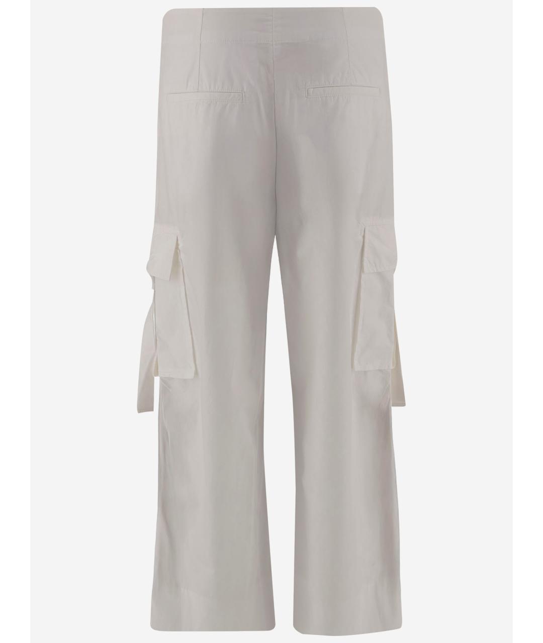 TORY BURCH Белые хлопковые прямые брюки, фото 2