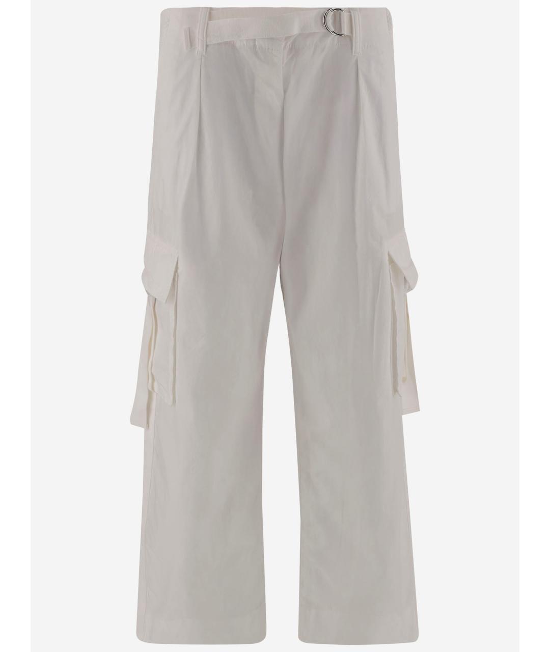 TORY BURCH Белые хлопковые прямые брюки, фото 4