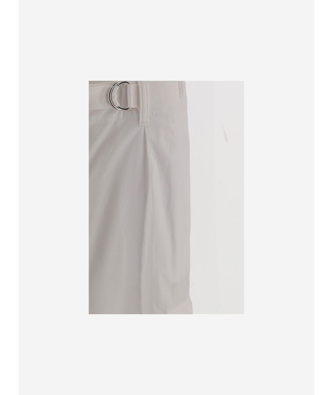 TORY BURCH Белые хлопковые прямые брюки, фото 3