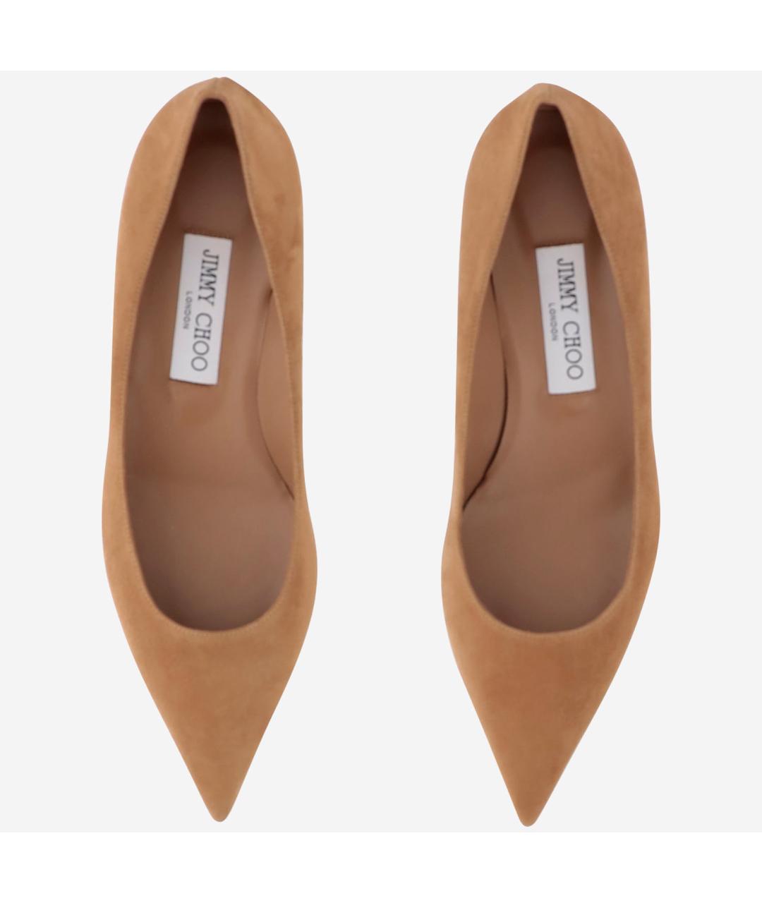 JIMMY CHOO Бежевые замшевые туфли, фото 2