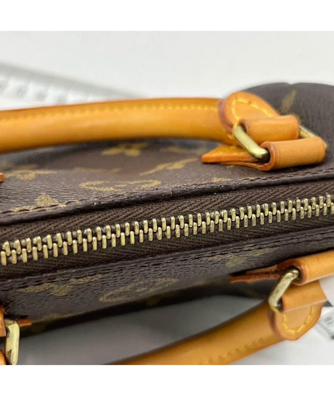 LOUIS VUITTON Коричневая кожаная сумка с короткими ручками, фото 6