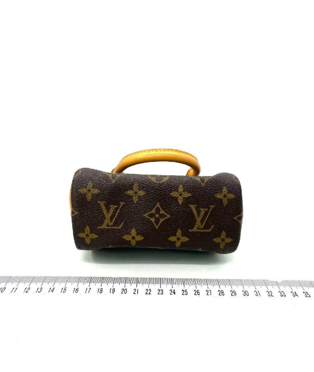LOUIS VUITTON Коричневая кожаная сумка с короткими ручками, фото 3
