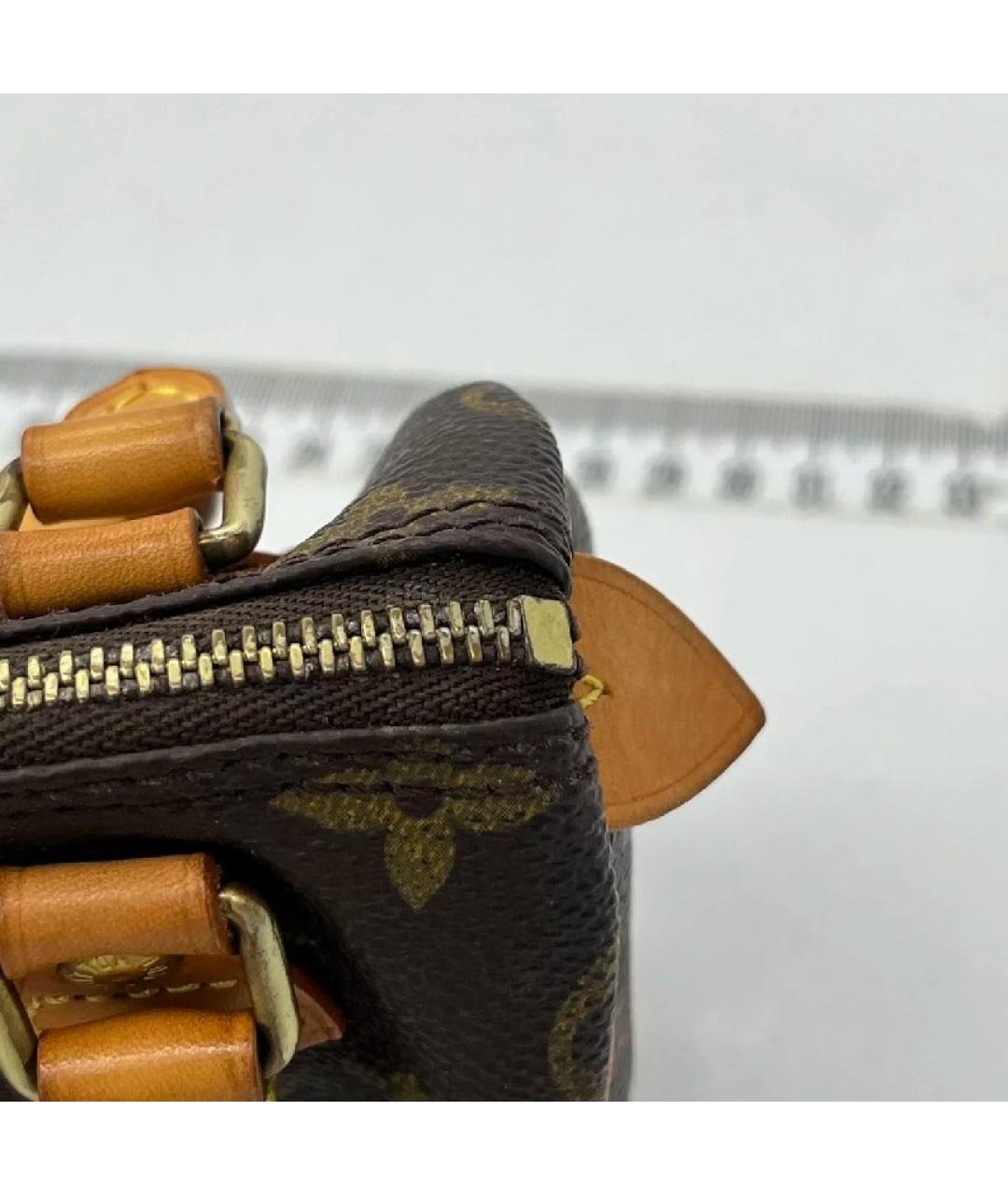 LOUIS VUITTON Коричневая кожаная сумка с короткими ручками, фото 8