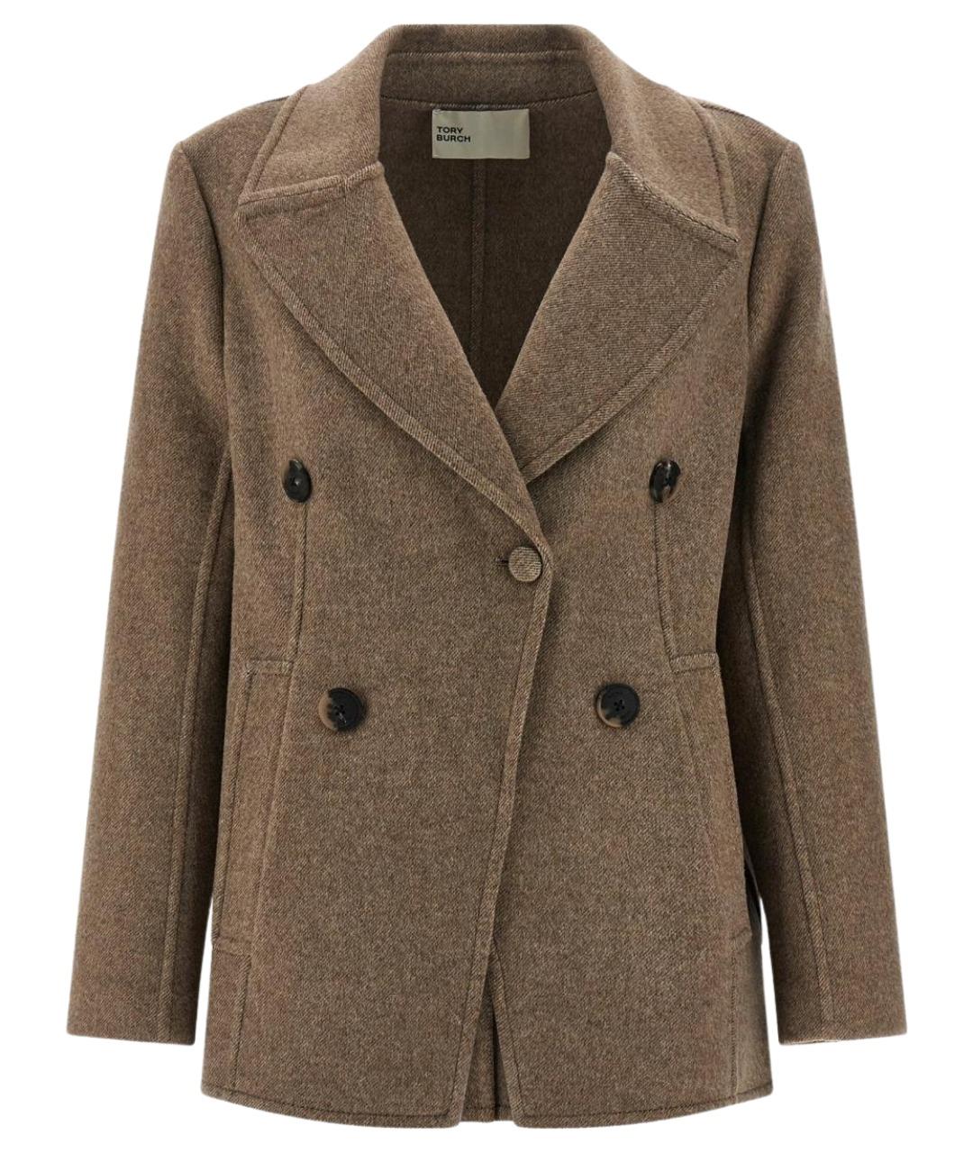 TORY BURCH Бежевое шерстяное пальто, фото 1