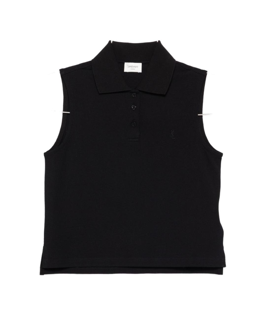 SAINT LAURENT Черная хлопковая майка, фото 6