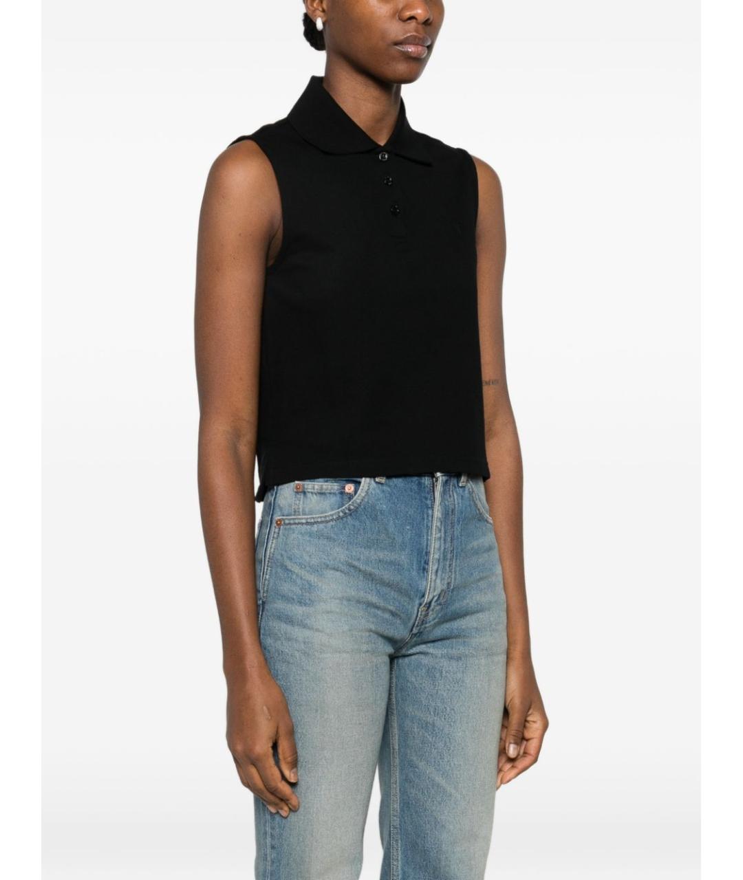 SAINT LAURENT Черная хлопковая майка, фото 3