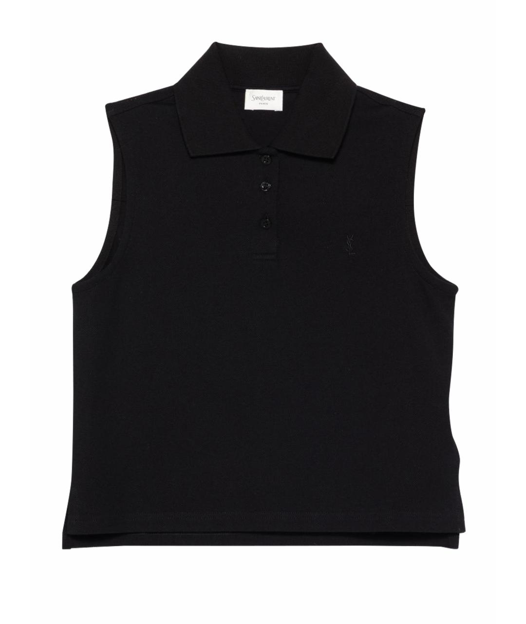 SAINT LAURENT Черная хлопковая майка, фото 1