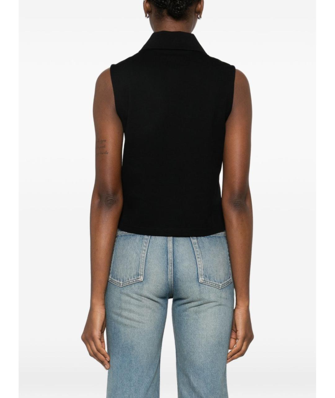 SAINT LAURENT Черная хлопковая майка, фото 2