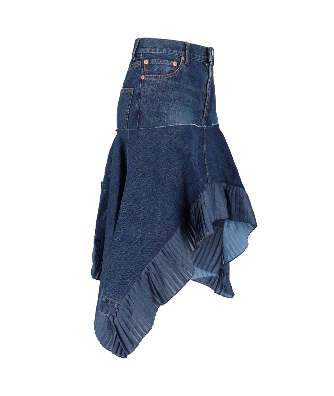 SACAI Синяя хлопковая юбка миди, фото 3