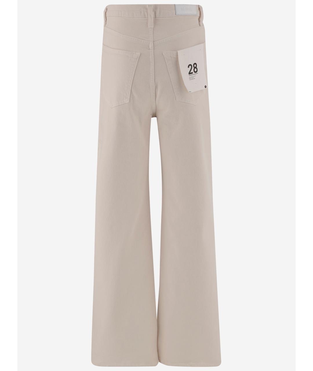 RE/DONE Бежевые хлопковые прямые джинсы, фото 2