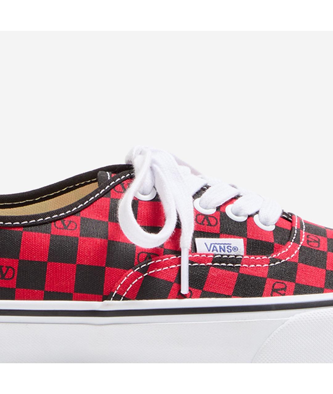 VALENTINO Красные текстильные низкие кроссовки / кеды, фото 5