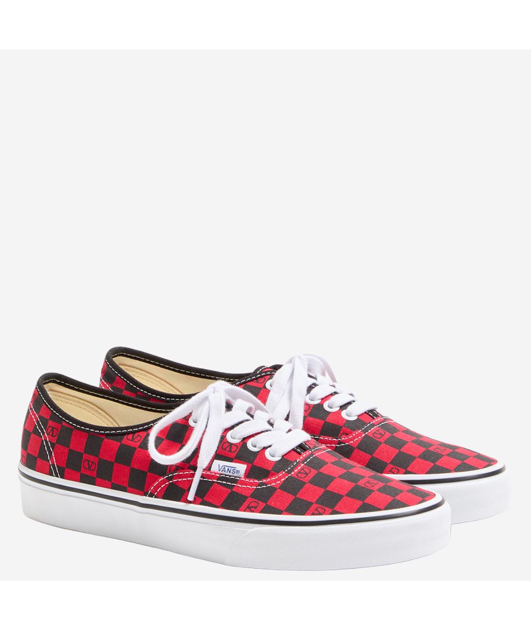 VALENTINO Красные текстильные низкие кроссовки / кеды, фото 2