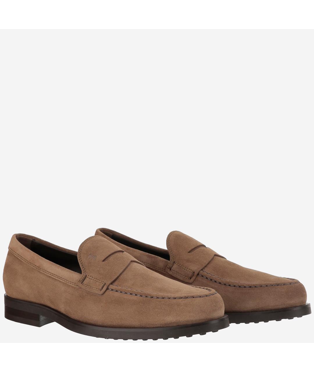 TOD'S Бежевые кожаные лоферы, фото 2