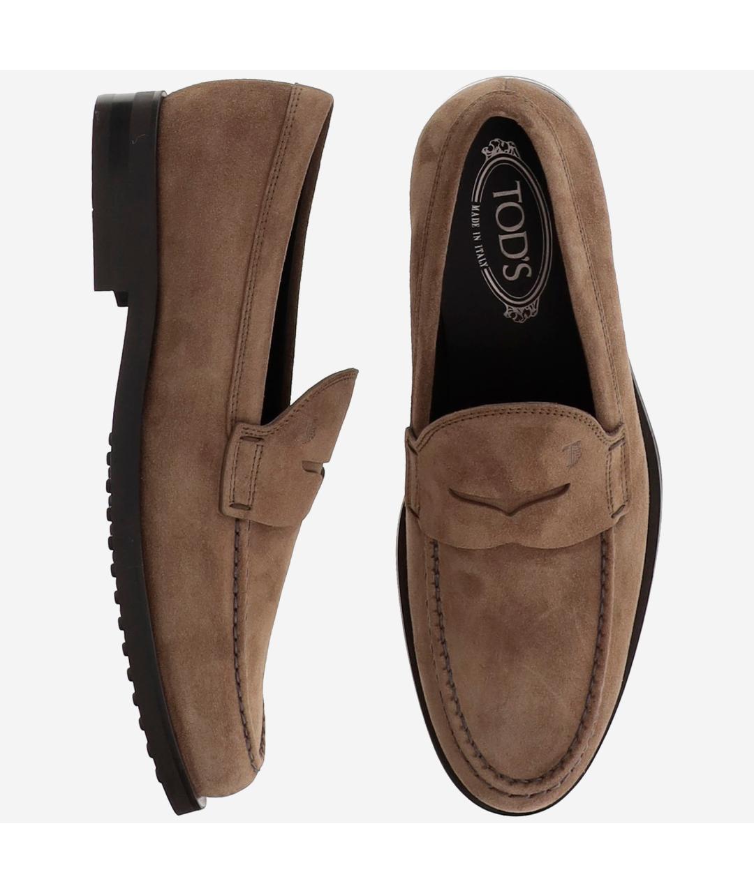 TOD'S Бежевые кожаные лоферы, фото 3